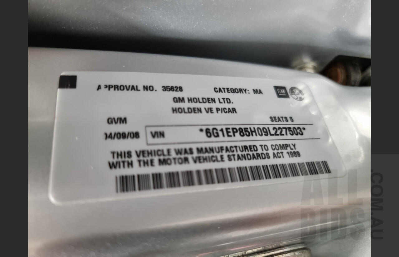 9/2008 Holden Commodore SS-V VE MY09 4d Sportwagon Silver 6.0L V8