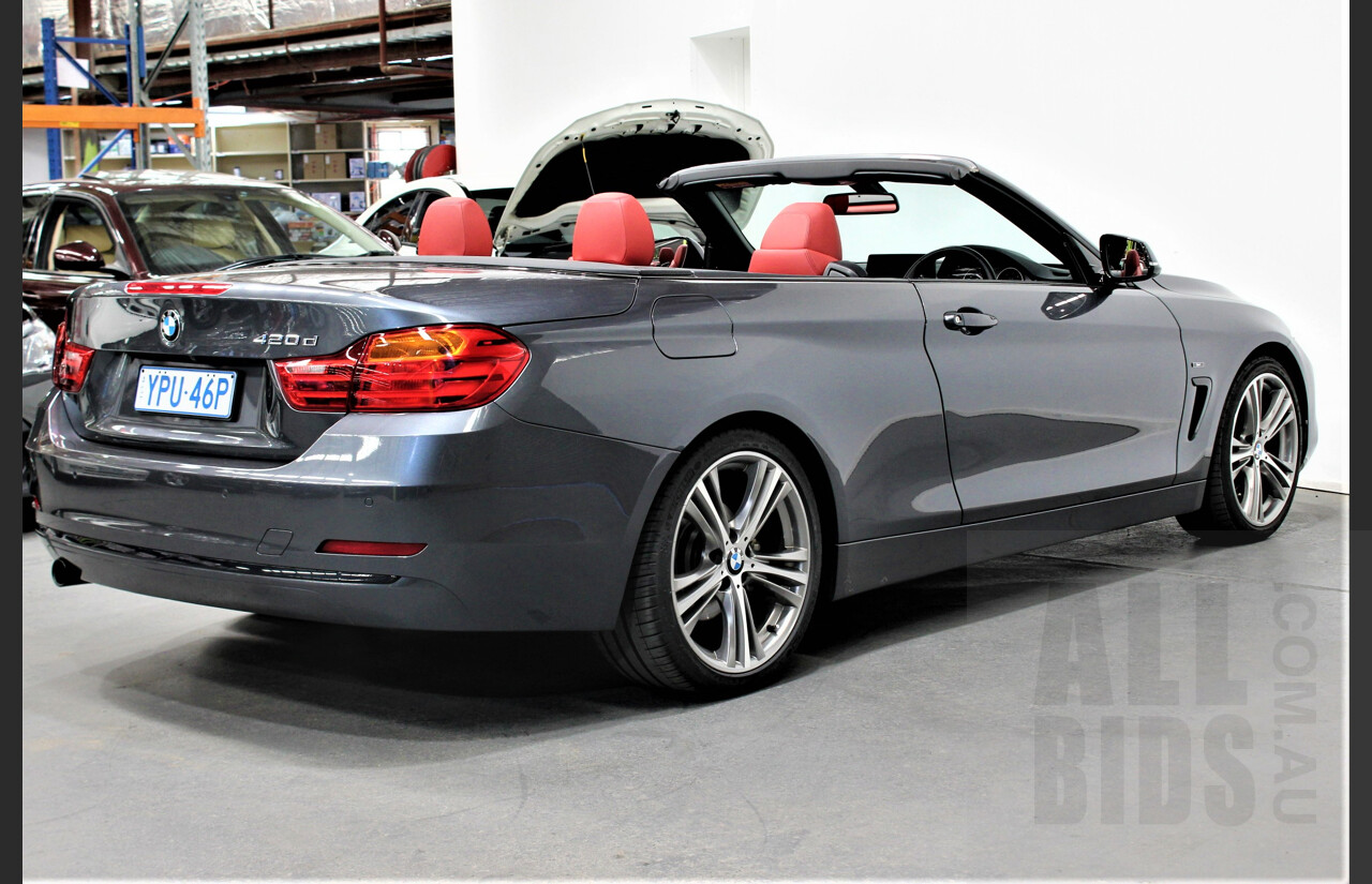 4/2014 BMW 420d Sport Line F32 2d Convertible Grey 2.0L Turbo Diesel