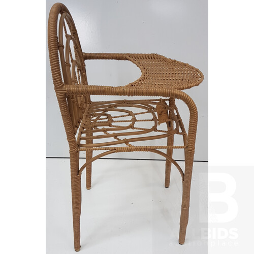 Faux rattan high outlet chair