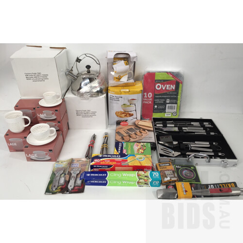 Assorted Kitchenware & Tableware, Brands Including: Charmate, Salt & Pepper, and Hercules. Total ORP Over $280.