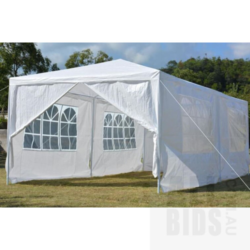 Lenoxx 6x3m Marquee 6-Wall Gazebo - White
