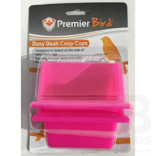 Bulk Premier Pet Premier Bird Medium Busy Beak Coop Cup - 2 Pack - 150ml - Lot Of 72 - ORP $647.28