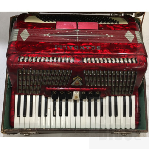 Scandalli Custom Built Red Accordion and Case M 890/145