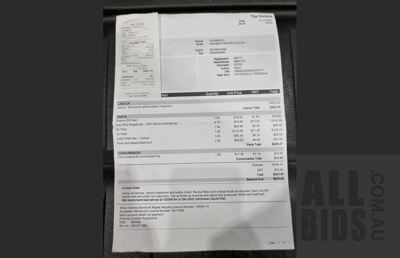 1/2015 Bmw X5 Xdrive 30d F15 4d Wagon Silver 3.0L Turbo Diesel