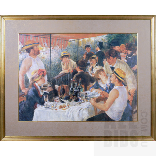 Framed Renoir Reproduction Print, 'Luncheon of the Boating Party' 1881, 100 x 126 cm overall