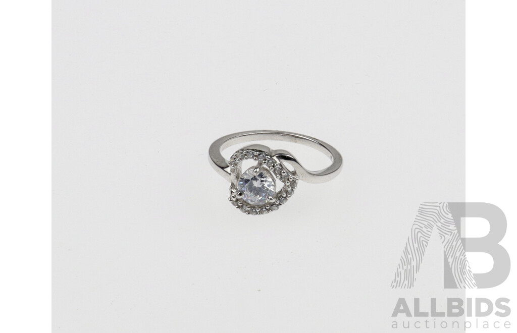 Sterling Silver CZ Ring, Size J, 2.04 Grams, 925