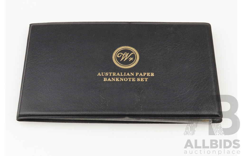 24ct Gold Foil Note Replicas of Original Australian Paper Bank Notes, Complete Set with Certificate of Authenticity