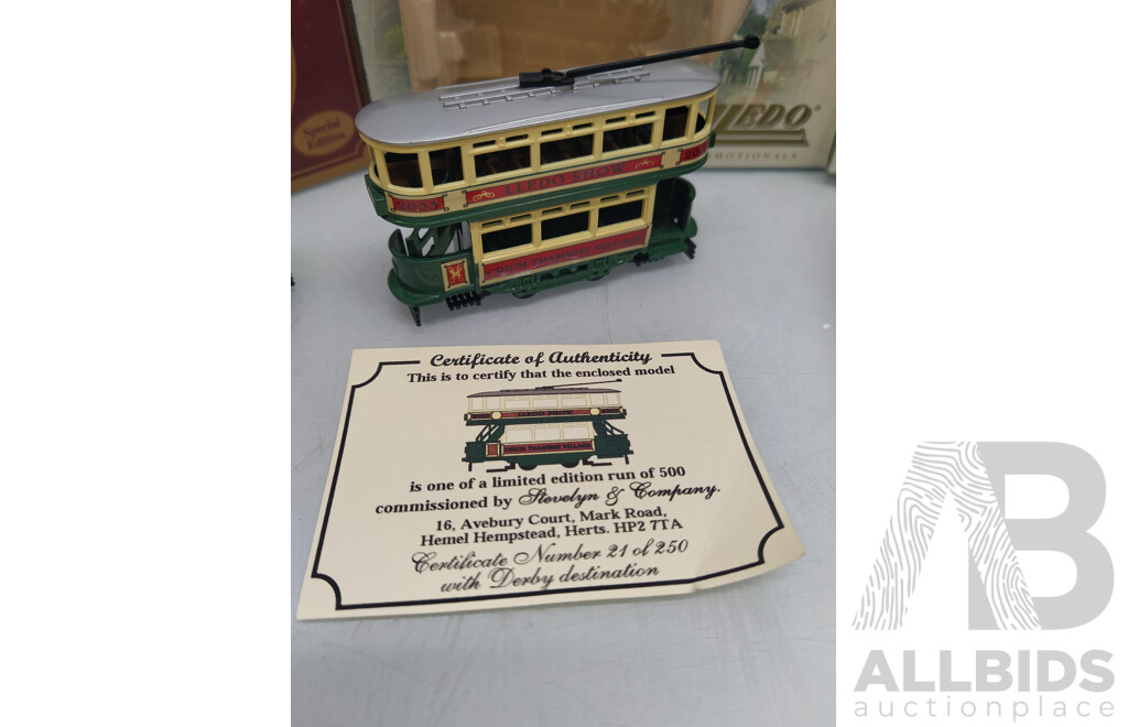 Lledo Trams Including Lledo Show Tram - Lot of 5