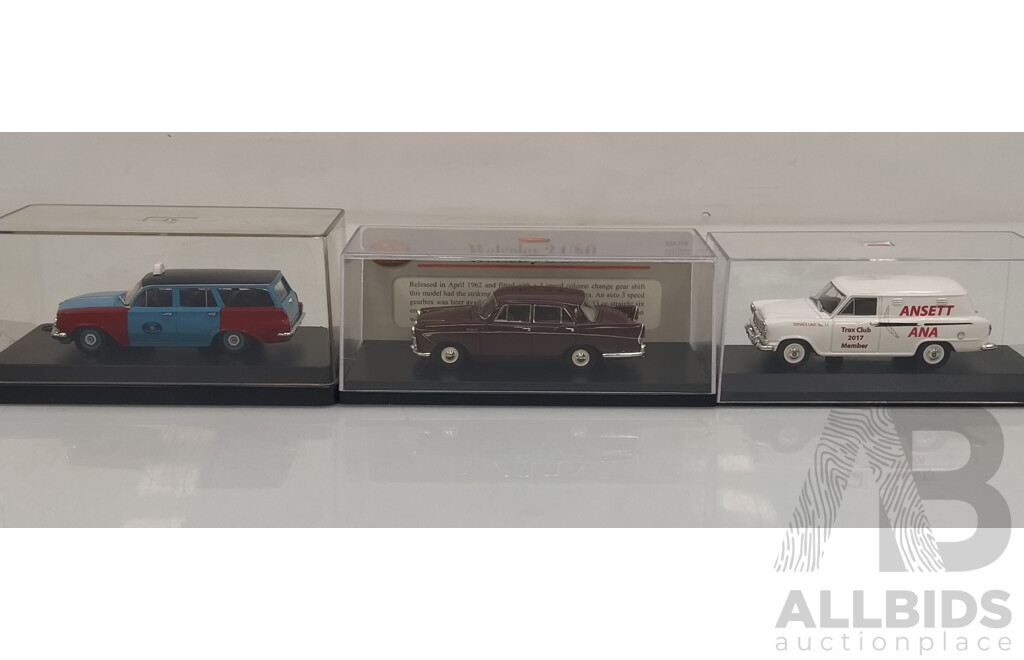 Trax Holden EJ Station Wagon, Wolseley 24/80 and Holden FC Panel Van - Lot of 3