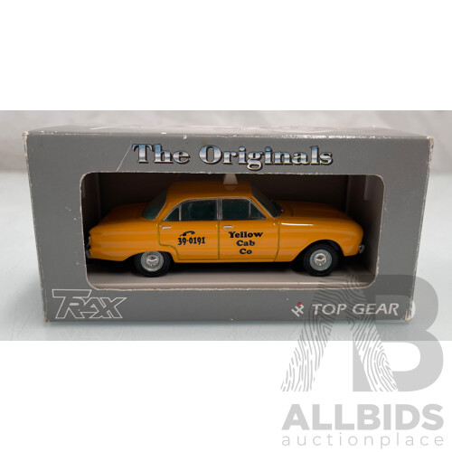 TRAX Originals 1960 Ford Falcon XK Sedan Yellow Cab Co TR26 1:43 Scale Model Car