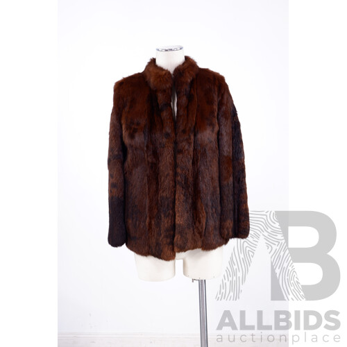 Vintage Plannet Fur Jacket with Two External Pockets and Hook Closures