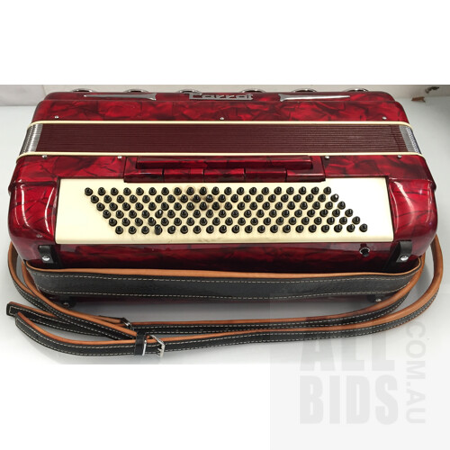 Parrot 1311 Red Accordion and Travel Case
