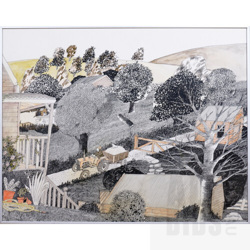 Dougal Ramsay (born 1948), Gardening Queensland Style Parts I & II, Pencil and Ink, each 51 x 76 cm (2)
