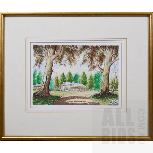 L. Gordon Poyser, Three Framed Watercolours of Historic Canberra Landmarks, Largest 21 x 31.5 cm (3)