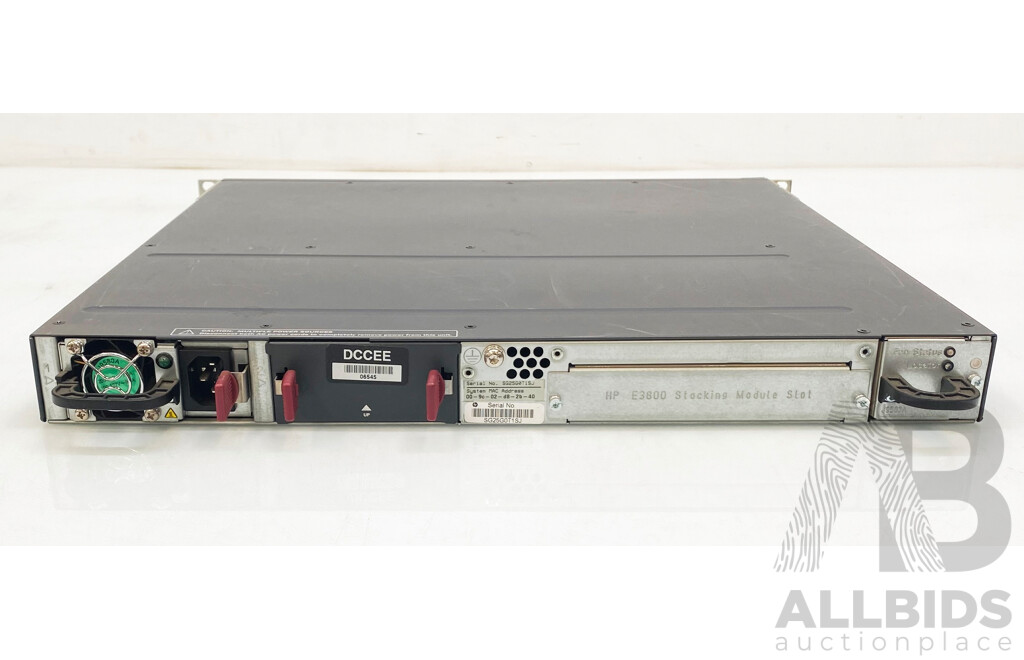 HP (J9574A) E3800 48G-4SFP+ 48-Port Managed Gigabit Ethernet PoE+ Switch