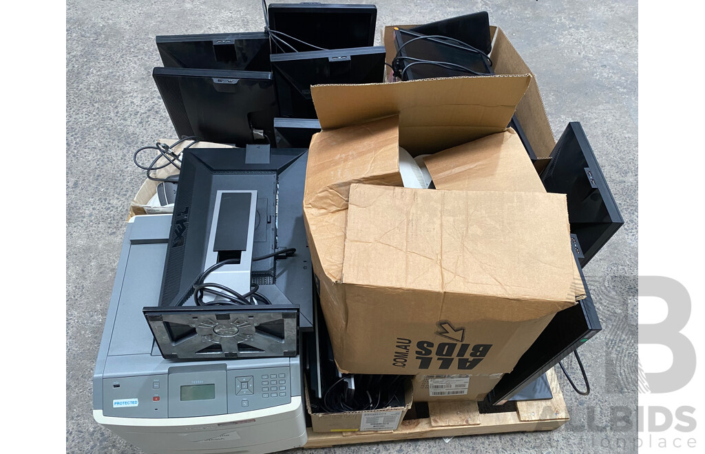 Pallet Lot of Assorted IT Equipment & Accessories (Dell/Lexmark/Aruba)