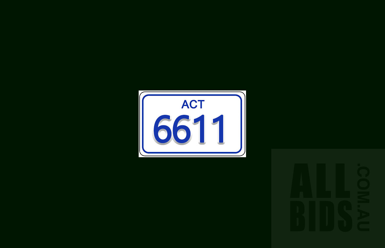 ACT 4-Digit Number Plate - 6611