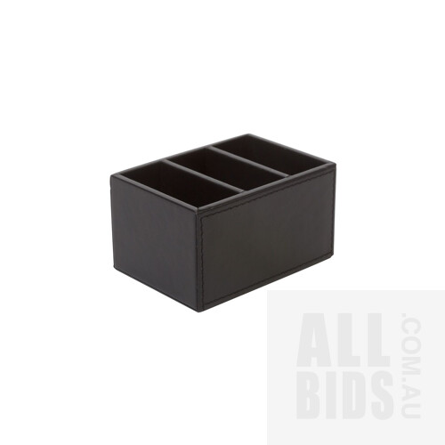 Registry Black Leatherette Condiment Boxes x 40 and Welcome Trays x 19 - Brand New