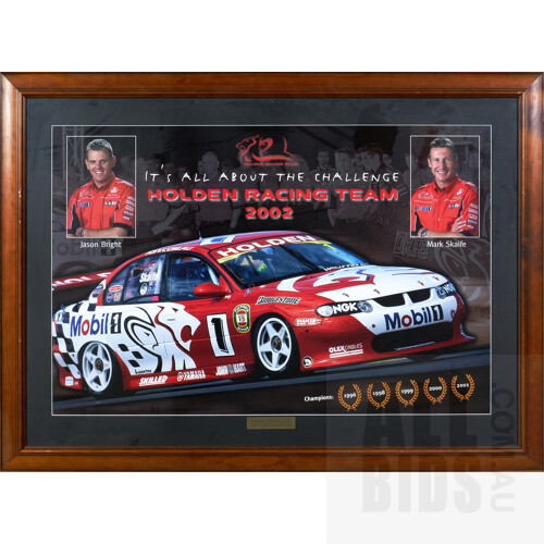Framed "It's All About The Challenge" Holden Racing Team 2002 Featuring Jason Bright and Mark Skaife