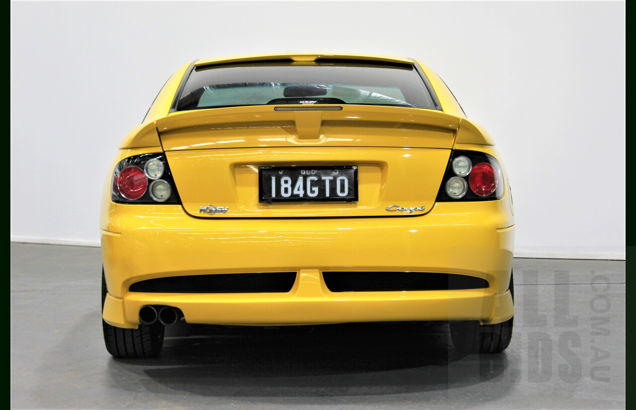 6/2003 Holden HSV Coupe GTO V2 2d Coupe Yellow Devil 5.7L V8