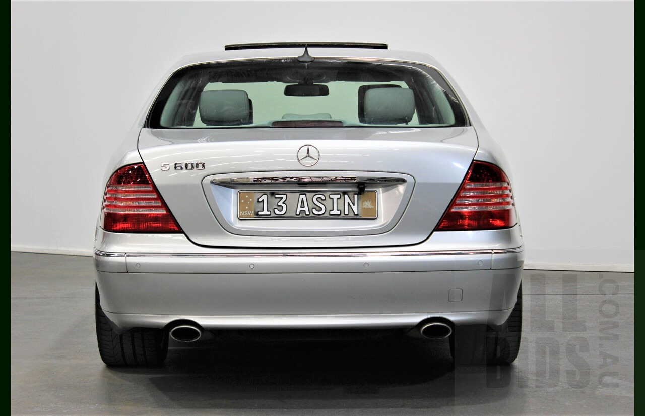 8/2005 Mercedes-Benz S600 L W220 4d Sedan Silver 5.5L Twin Turbo V12