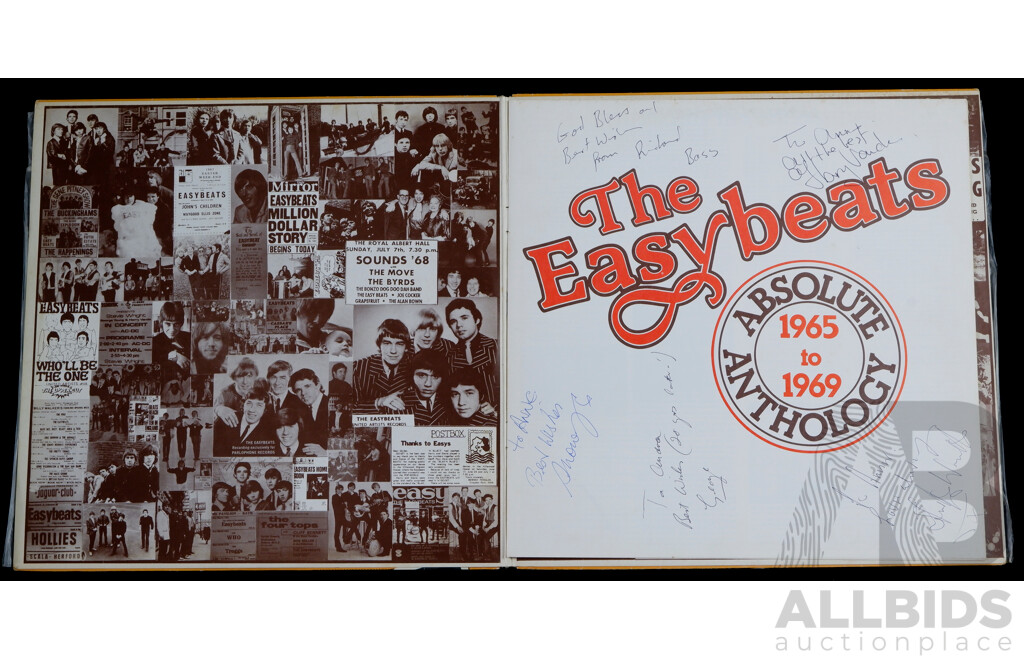 Signed, The Easy Beats, Absolute Anthology 1965-69, Double album, Released in 1980 and Signed by all Five  Members in 1986