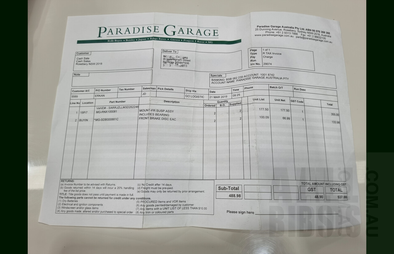 2/2003 Rover 75 Connoisseur SE 4d Sedan White 2.5L V6