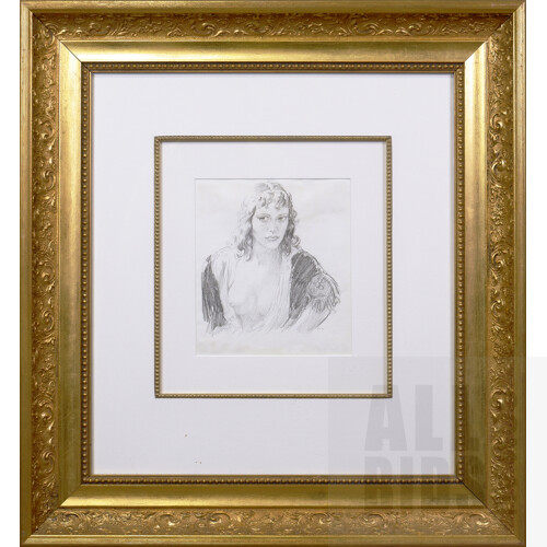 Norman Lindsay (1879-1969), Untitled (Portrait), Pencil on Wove Paper, 26 x 23 cm