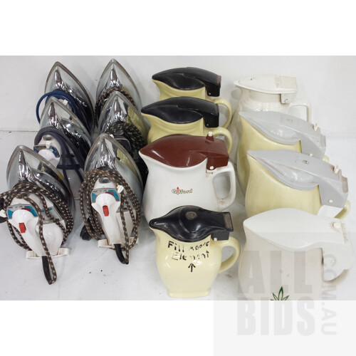 Vintage Electric Jugs and Steam Iron - Lot of 14