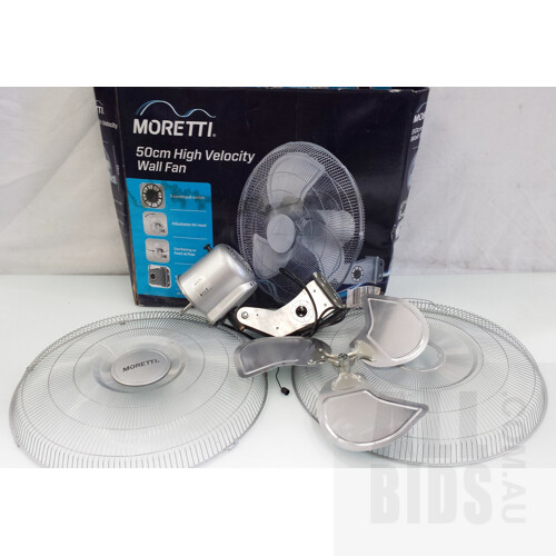 Moretti 50cm High Velocity Oscillating Wall Fan - New