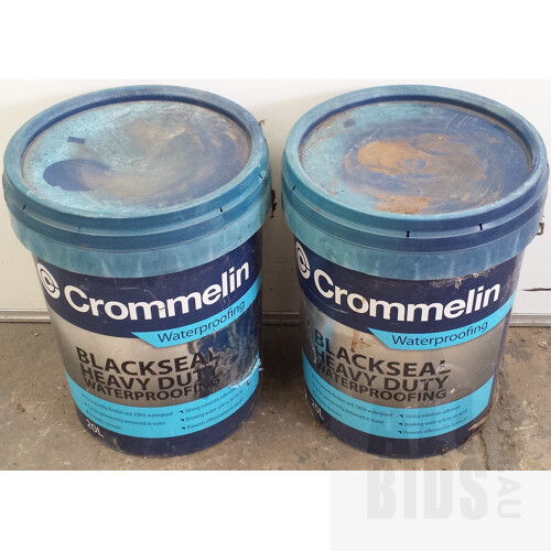 Crommelin Blackseal Heavy Duty Bitumen Waterproofing Membrane - 20 Litre Tubs - Lot of Two