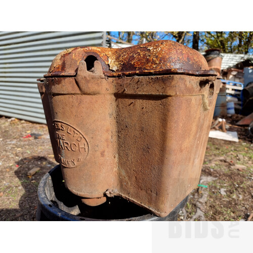 Vintage Cast Iron Toilet Cistern - Metters