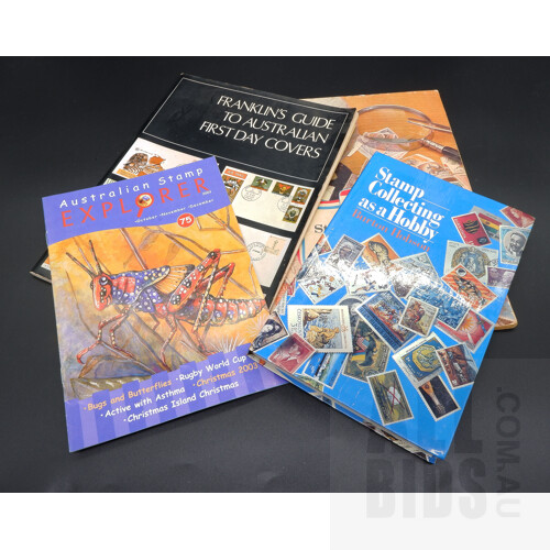 Four Stamp Collector Books, One Stamp album and a Small Collection of Australian and International Stamps