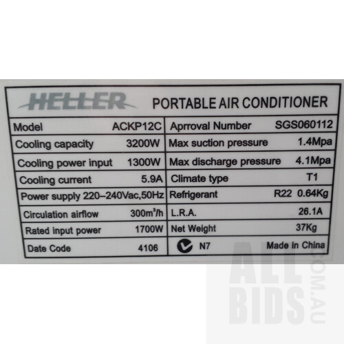 Heller Portable Air Conditioner ACKP12C