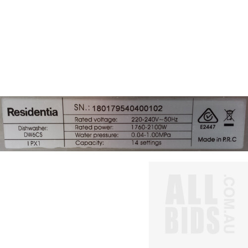 Residentia Dishwasher DW6CS
