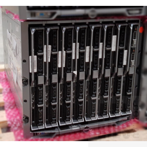 Dell (M1000E) Blade Server Chassis w/ 216 Total Cores & 8 x Dell Quad E5-4600 Series CPU Blade Servers