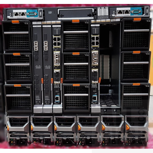 Dell (M1000E) Blade Server Chassis w/ 216 Total Cores & 8 x Dell Quad E5-4600 Series CPU Blade Servers