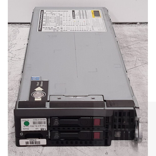 HP ProLiant BL460c G9 Dual Intel Xeon (E5-2630 v3) 2.40 GHz - 3.20 GHz 8 Core CPU Blade Server w/ 72GB DDR4