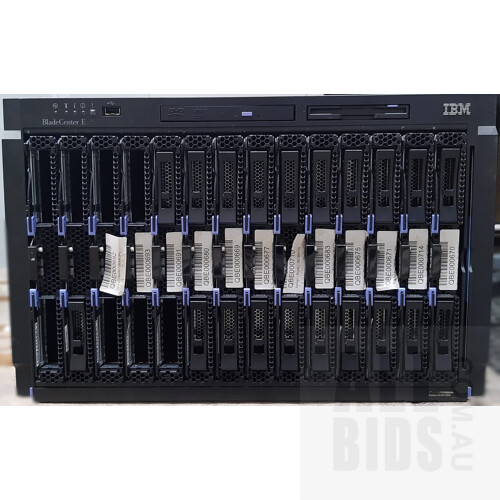 IBM (42C9710) Blade Server Chassis w/ 244 Total Cores & 14 x IBM (HS23) Dual E5-4660 Series CPU Blade Servers