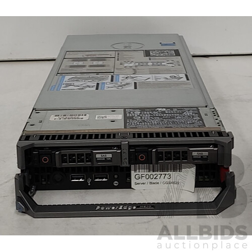 Dell PowerEdge M620 Dual Intel Xeon (E5-2650L V2) 1.7GHz-2.1GHz 10-Core CPU Blade Server