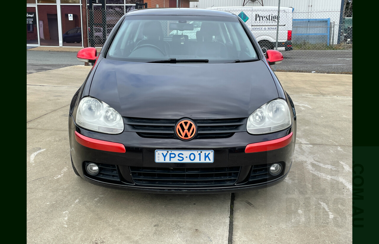 1/2007 Volkswagen Golf 2.0 FSI Sportline 1K 5d Hatchback Black 2.0L