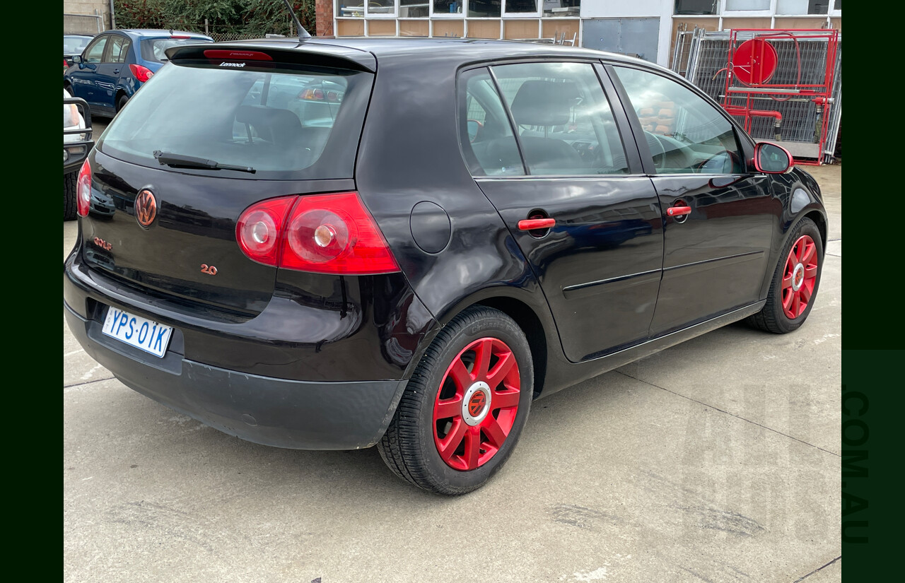 1/2007 Volkswagen Golf 2.0 FSI Sportline 1K 5d Hatchback Black 2.0L