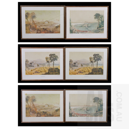 Six Limited Edition Offset Prints by Henry Maplestone (1819-84), New Zealand Landscapes, each 43 x 55 cm (6)