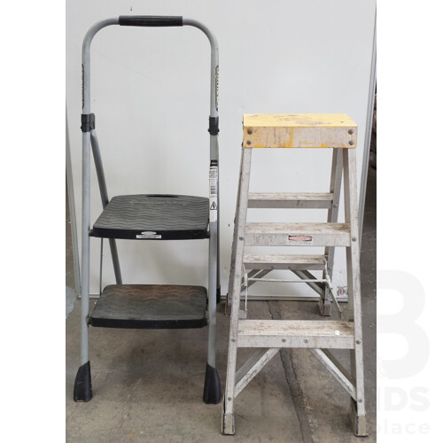 Gorilla 870mm Aluminium Step Ladder and Gorilla 1130mm Folding Steps