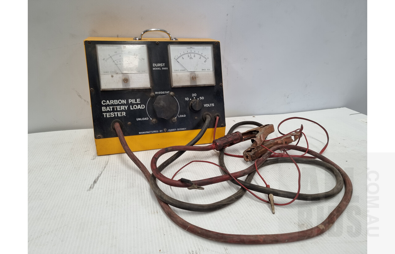 Automotive Workshop Tools - Battery Load Tester and Garage Floor Creeper