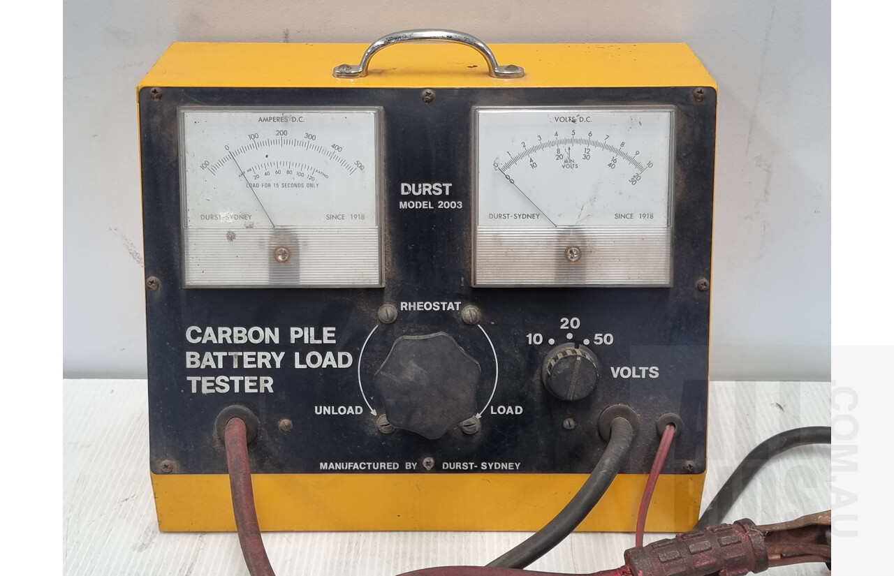 Automotive Workshop Tools - Battery Load Tester and Garage Floor Creeper