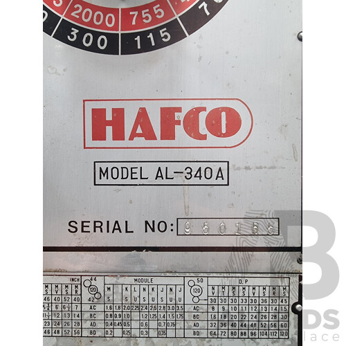 HAFCO AL-34A Metal Lathe