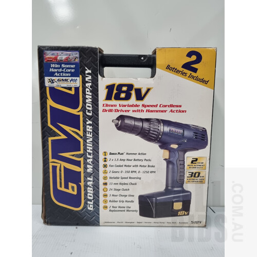 GMC Cordless 18V Variable Speed Drill Kit
