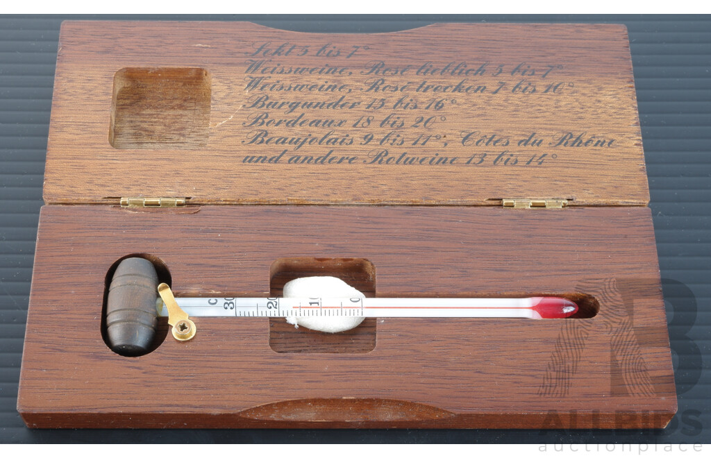 German Made Cooking Thermometer in Wooden Case
