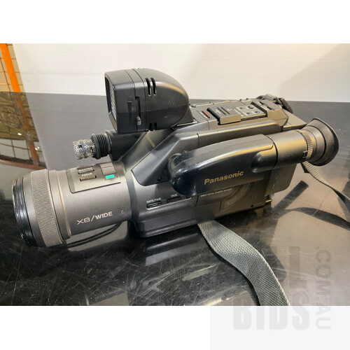 Panasonic G202 VHS-C Movie - Panasonic NV Pro - Akai PV-C20E  - Video Cameras and Sony Hanycam Sports SPK-PC4 Water Resistant Case